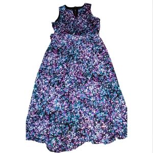 Lane Bryant Blue & Purple Abstract Sleeveless Maxi Dress Size 18